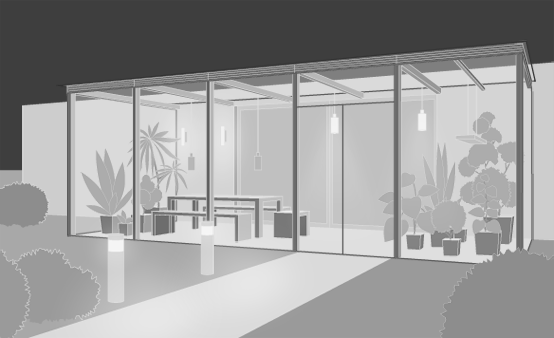 Gutes Licht, Wintergarten Licht Illustration, allgemein